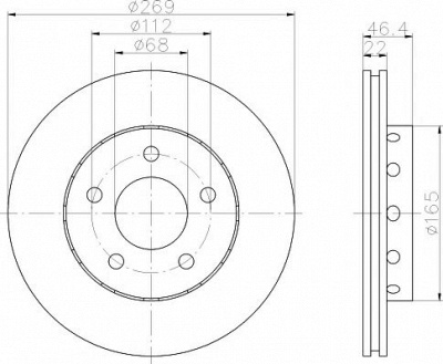 HELLA PAGID 8dd355106711 -  Тормозной диск